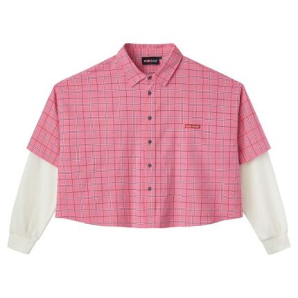 Gv Gallery Cropped Raspberry Pink Thermal Flannel