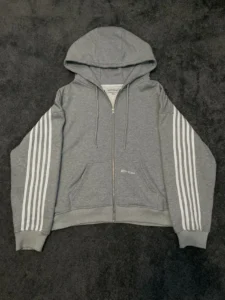 Gv Gallery Striped Grey White Hoodie Zip up Heaven Can Wait