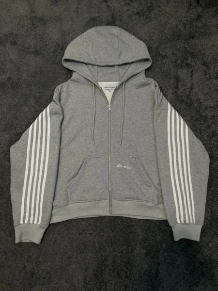 Gv Gallery Striped Grey White Hoodie Zip up Heaven Can Wait