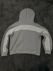Gv Gallery Striped Grey White Hoodie Zip up Heaven Can Wait - Image 2