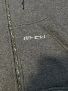 Gv Gallery Striped Grey White Hoodie Zip up Heaven Can Wait - Image 3